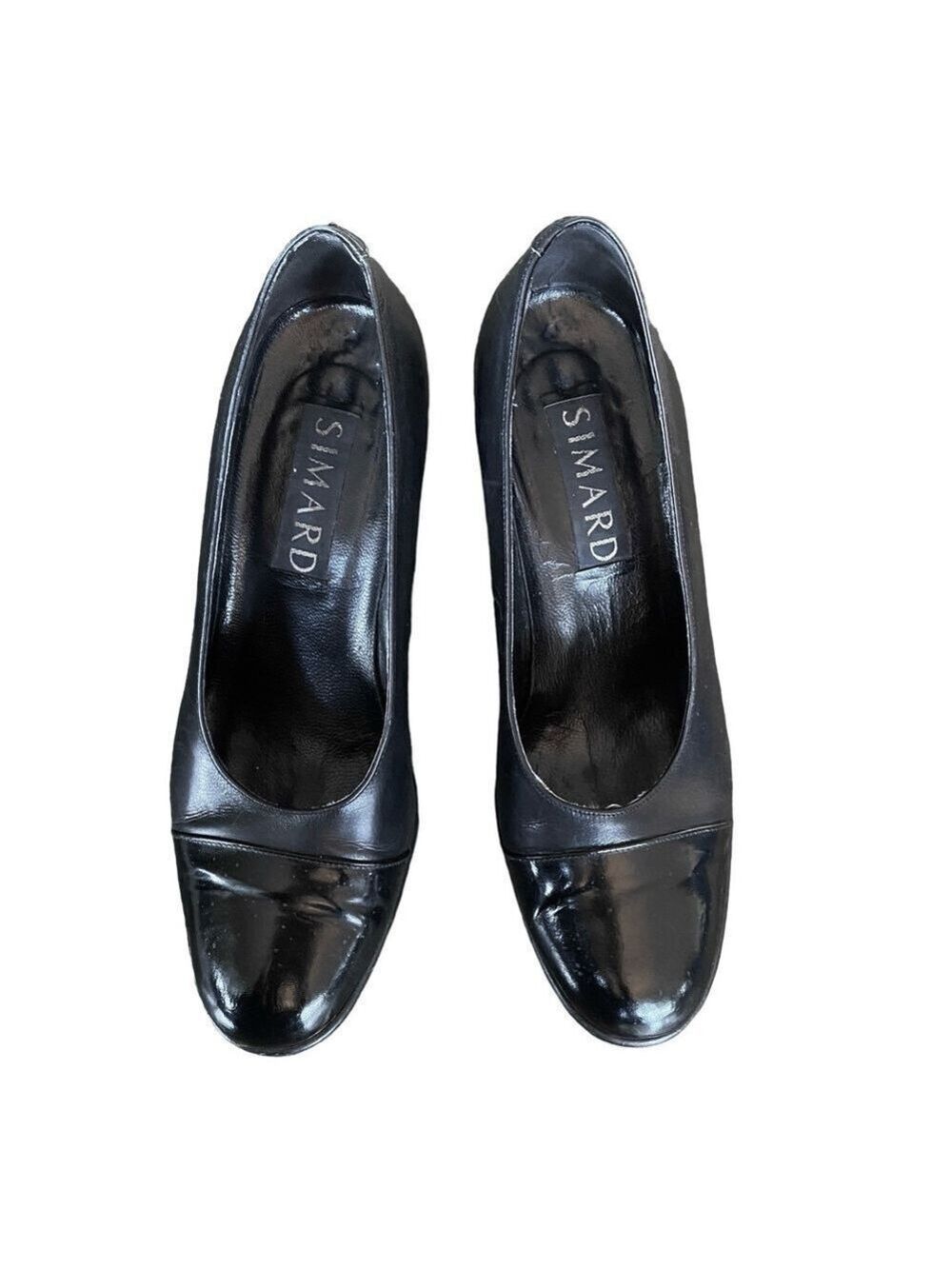 Vintage Simard Leather Block Heeled Pumps